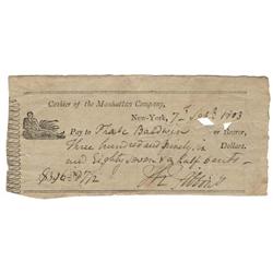 A Document Signed By Thomas Gibbons The Man Who Won The Important Gibbons Vs Ogden Anti-Trust Suit, 