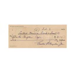 A Check Signed By Walter P. Chrysler, Jr.
