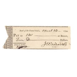 Check Signed By Jeremiah Wadsworth