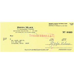 Zeppo Marx Signs A Check