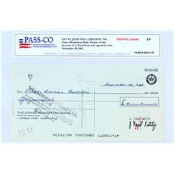Check Signed By J. Paul Getty
