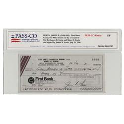 Pass-co Certified James B. Irwin Signed Check