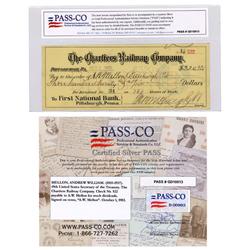 Andrew Mellon Receives His Stock Dividend In The Chartiers Rw Co.