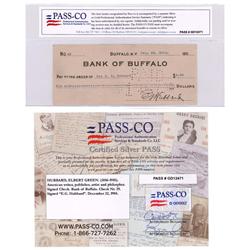 Elbert Green Hubbard Signed Check