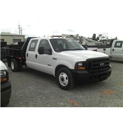 2005 FORD F350 CREWCAB FLATBED,