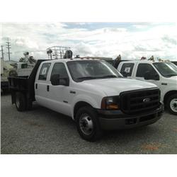 2005 FORD F350 CREWCAB FLATBED,