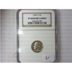 1984-S Roosevelt Dime NGC PF68 Ultra Cameo