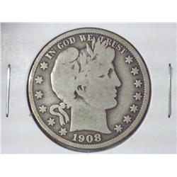 1908-O Barber Half Dollar (VG)