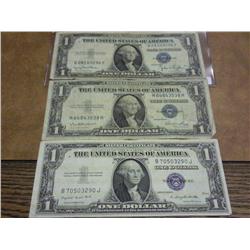 1935-D, 35-E And 35-G $1 Silver Certificates