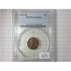 1924-D Lincoln Cent (Key Date) AU