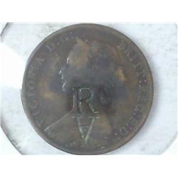 1864 New Brunswick One Cent Counter Stamped