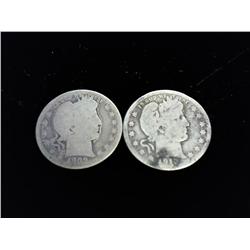 1909-S And 1913-D Barber Quarters