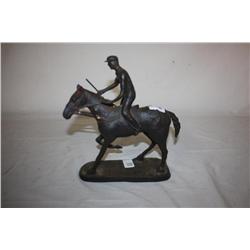 Statue of a Jockey 11" Tall