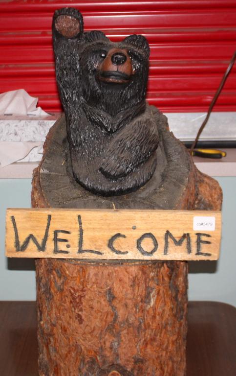 Wooden Welcome Bear Statue wooden-welcome-bear-statue