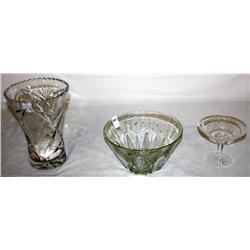 Lot of Crystal Vase, Bowl, & a Candy Bowl