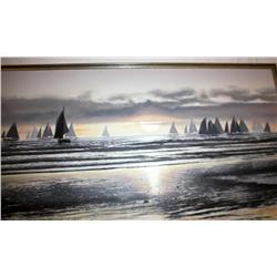 Dana Point yach club shoreline view painting