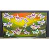 Image 1 : Framed Oil on Canvas of Butterflies