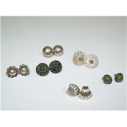 Vintage Sterling Mexico Earrings/Gemstones