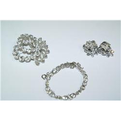 Eisenberg Ice Earrings, Bracelet & Brooch Set