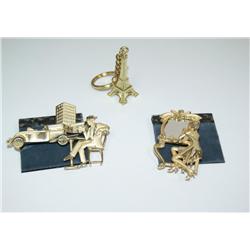 2 Costume Pins & Eiffel Tower Key Chain