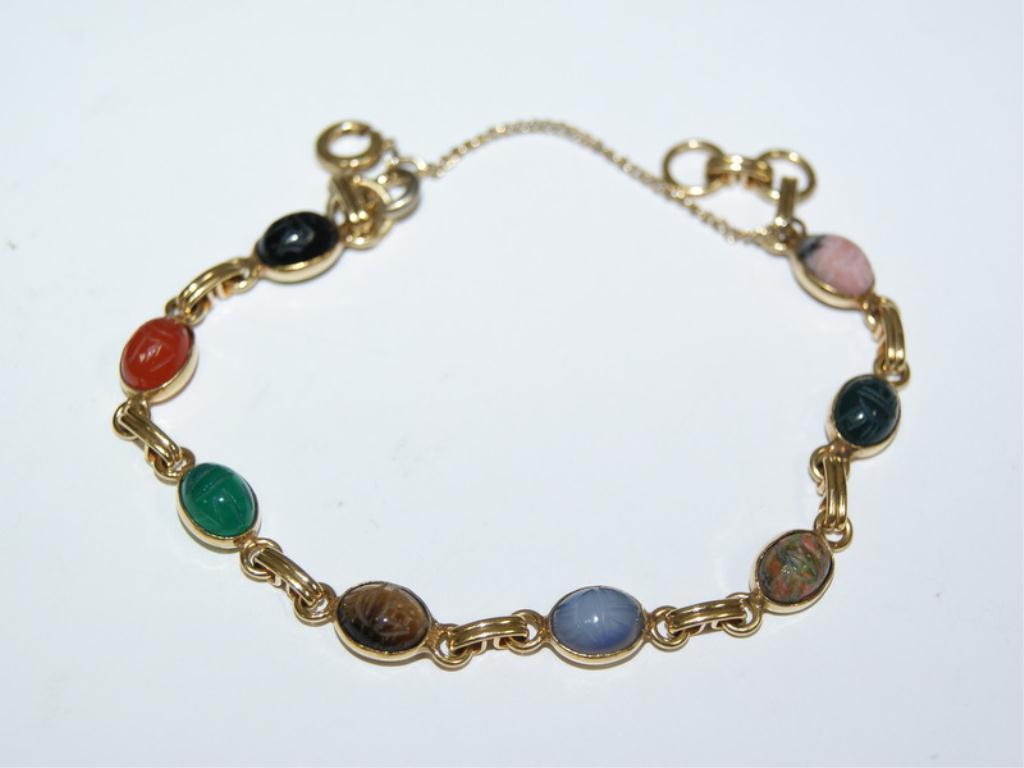 12K Gold Filled Scarab Bracelet