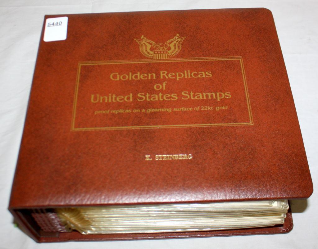 Album of Golden 22k Replicas of USA Stamps