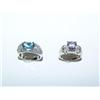 Image 1 : 2 Sterling Rings, Austrian Crystal Settings X's $