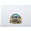 Image 1 : AAA Blue Topaz & Diamonds Hand Made Men's Ring