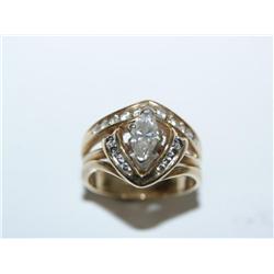 1/2Ctw Diamonds Marquise Hand Made Engagement Ring