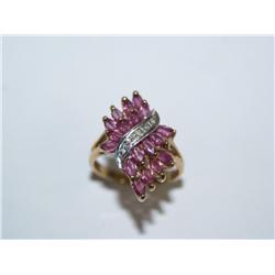 AAA Burmese Ruby & Diamonds Hand Made Ladies Ring