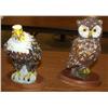 Image 1 : Lot of 2 Wooden Statues 1 of a Eagle & 1 of a Owl