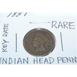 Key Date, Rare 1887 Indian Head Penny