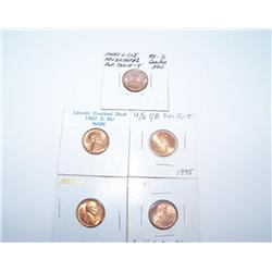 Lot of 5 Lincoln Pennies