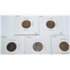 Lot of 5 Lincoln Cents