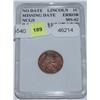 Image 1 : No Date Lincoln Cent. Extremely Rare Missing Date