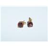 Image 1 : 10K Gold Garnet Stud Earrings