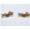 Image 1 : 14K Gold XOXO Garnet Earrings