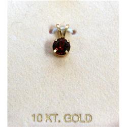 10K Gold Garnet Pendant