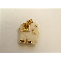 Ivory Gold Filled Elephant Pendant