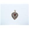 Image 1 : 10K Gold Diamond Red Heart Pendant