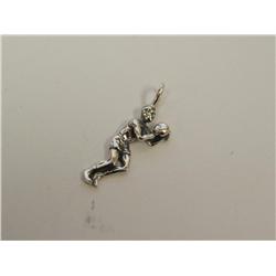 Sterling Silver Basketball Player Pendant