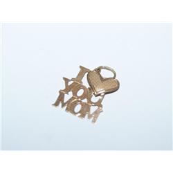 14K Gold "I Love My Mom" Pendant