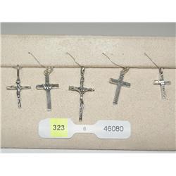 Sterling Silver Cross Pendants - Lot of 5