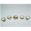 Image 1 : Lot of 5 Silver Gold Plated Rings w/ CZ Stones