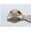 Image 1 : 10K Gold Pearl Diamond Ring