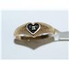 Image 1 : 14K Gold Heart w/ Diamond & Onyx Ring