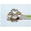 Image 1 : 18K Gold Plated CZ Heart Shape Ladies Ring