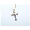 Image 1 : 14K Gold Cross Pendant w/ Gold Filled Chain