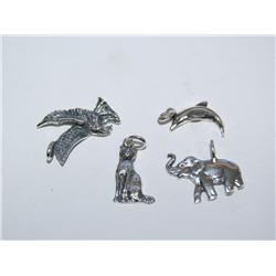 Sterling Silver Animal Charms - Lot of 4