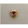 Image 1 : 10K Gold Diamond & Red Heart Pendant